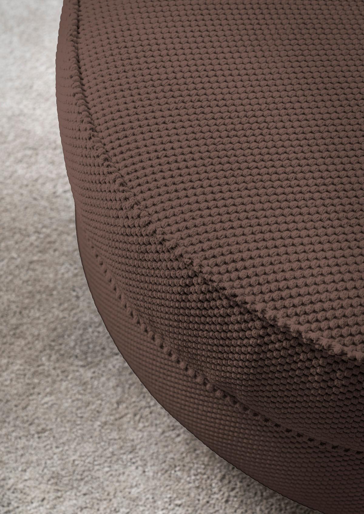 DREHSESSEL braun Web-Velours, XL Sessel 360° drehbar inklusive 3 x Kissen - Braun, Kunststoff/Textil (120/86/120cm)