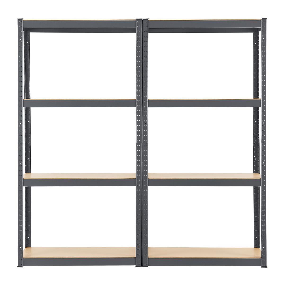 LAGERREGAL Easy grau 160x80x40 cm (2er-Set) - Grau, Metall (80/160/40cm) - Juskys