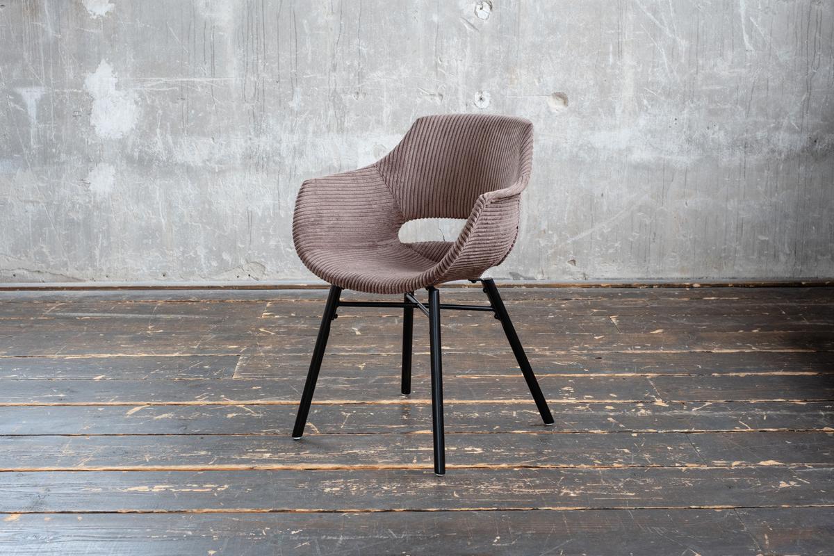 ESSZIMMERSTUHL ZAJA Braun Cord (1er-Set) - Braun, Textil (57/82/59cm) - KAWOLA