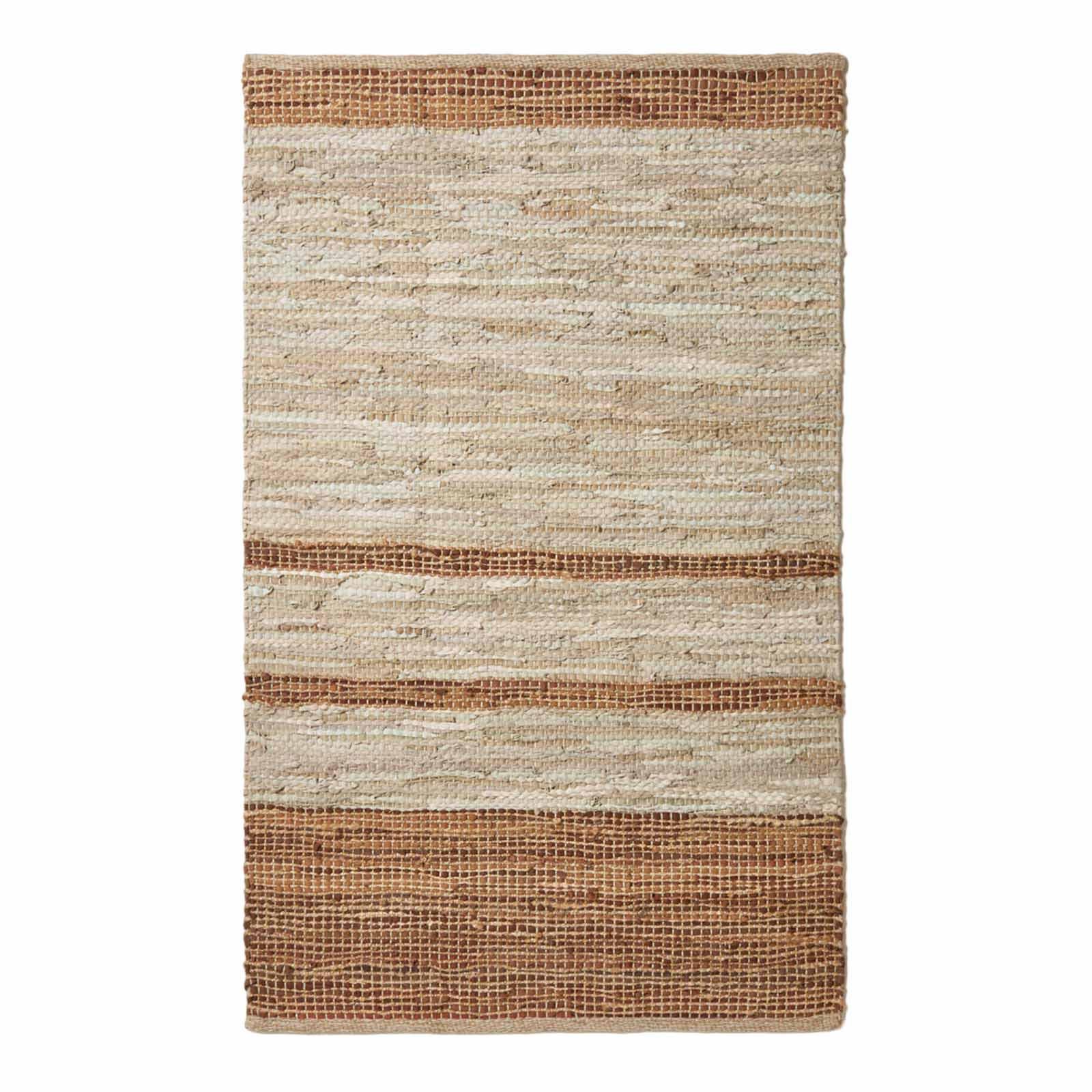 FLICKENTEPPICH aus Recycling-Leder 90/150 cm - Braun, Leder (90/150cm) - Homescapes