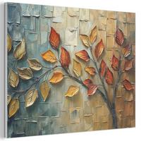 AKUSTIKBILD Baum - Abstrakt - Natur - Kunst Wanddeko 70x50 cm - Goldfarben, Kunststoff (70/50/0.9cm) - MuchoWow