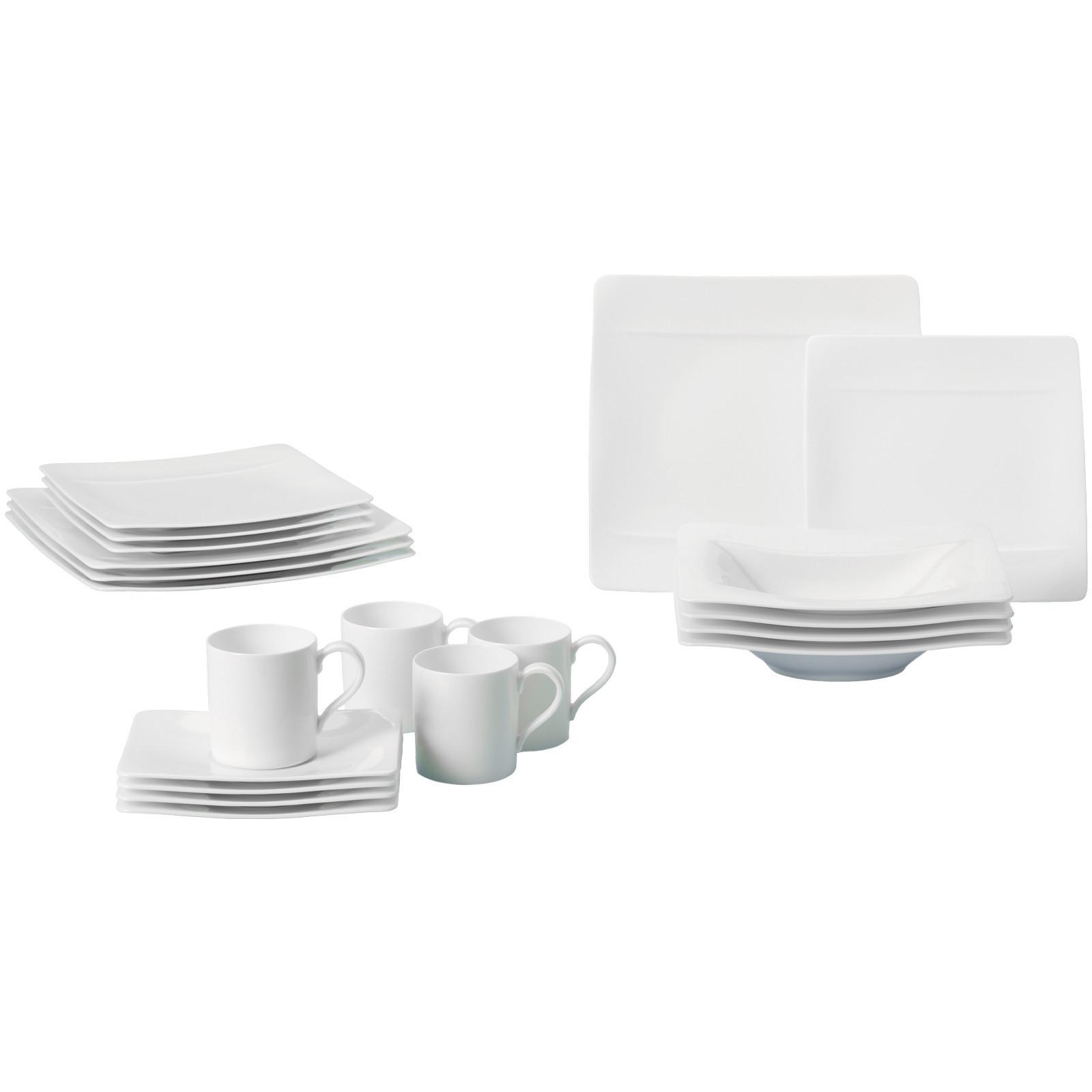 BASIC-SET Modern Grace weiß 20-tlg. - Weiß, Keramik (2/2/2cm) - Villeroy & Boch