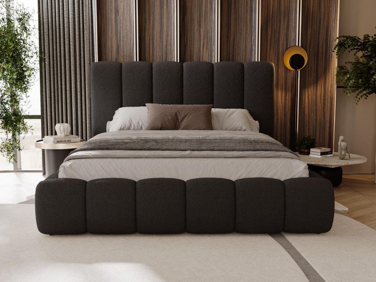 POLSTERBETT Imperial 200x200 Bouclé-Stoff Schwarz - Schwarz, Textil (200/200cm) - Graingold