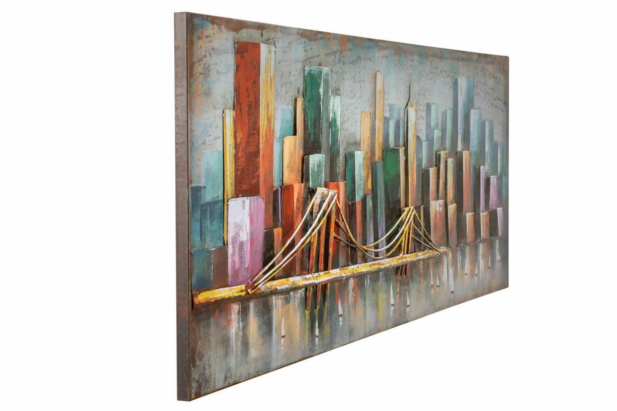 METALLBILD Bunt 140/50 cm - Multicolor, Metall (5/50cm) - KUNSTLOFT