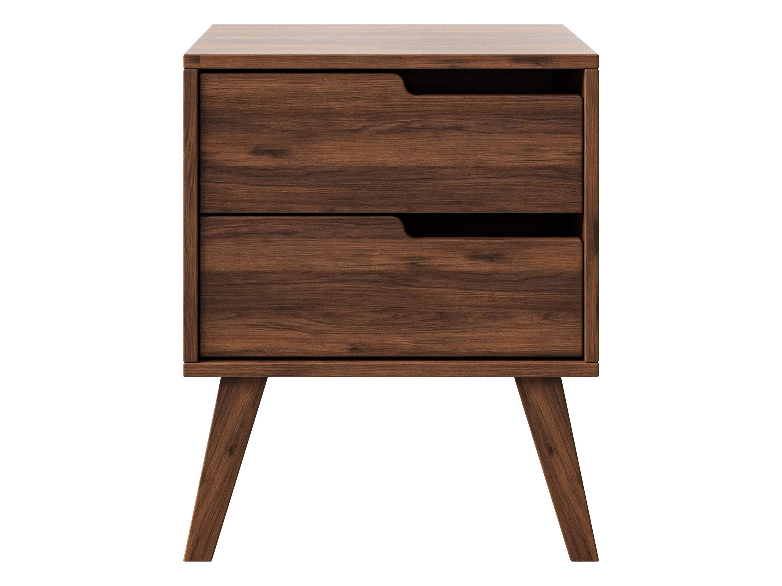 NACHTTISCH Nordelo 2S, Seite: Rechts - Nussbaumfarben, Holz/Holzwerkstoff (45/55/35cm) - MIRJAN24