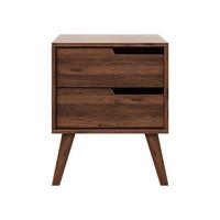 NACHTTISCH Nordelo 2S, Seite: Rechts - Nussbaumfarben, Holz/Holzwerkstoff (45/55/35cm) - MIRJAN24