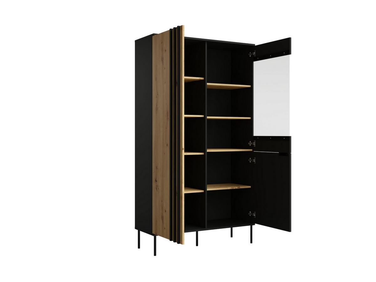 VITRINE MERIDIAN 195/110,5 cm in Eichefarben - Braun, Holzwerkstoff (110.5/195/40cm) - MASSENO