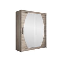 SCHWEBETÜRENSCHRANK Westa VIII - Silberfarben/Trüffeleichefarben, Holzwerkstoff/Metall (150/200/58cm) - MIRJAN24
