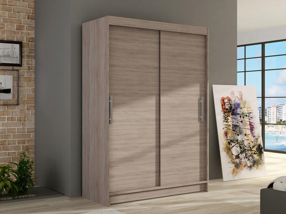 KLEIDERSCHRANK Miami I - Silberfarben/Trüffeleichefarben, Holzwerkstoff/Kunststoff (120/200/58cm) - MIRJAN24