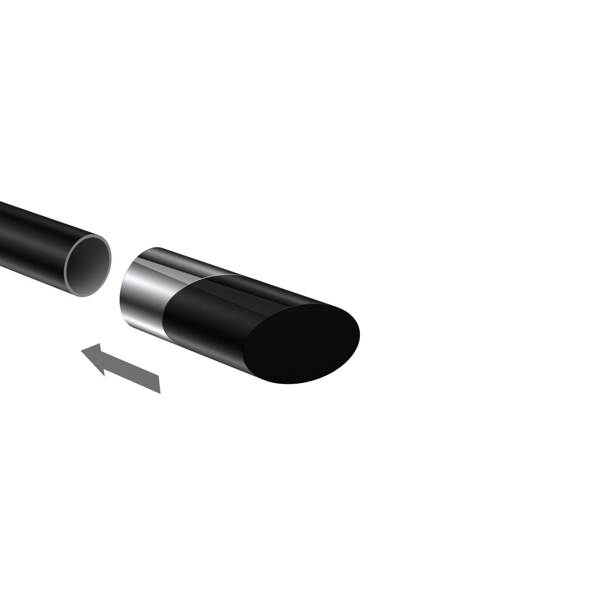 ENDSTÜCKE FÜR GARDINENSTANGEN 20 mm Ø, Verano Chrom/Schwarz, Packung 2 Stück - Chromfarben/Schwarz, Metall (6.1/2.5/2.5cm) - INTERDECO