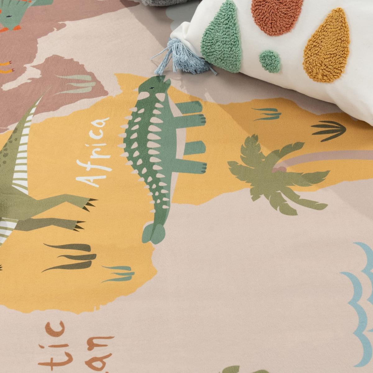 KINDERTEPPICH Waschbar, mit Dino-Motiv, Beige, 100 x 200 cm - Beige, Textil (200/100cm) - KADIMA DESIGN