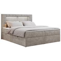 BOXBETT GOLD-5 LED 180/200 Beige Struktur - H4 - Beige, Holz/Textil (180/200cm) - MKS