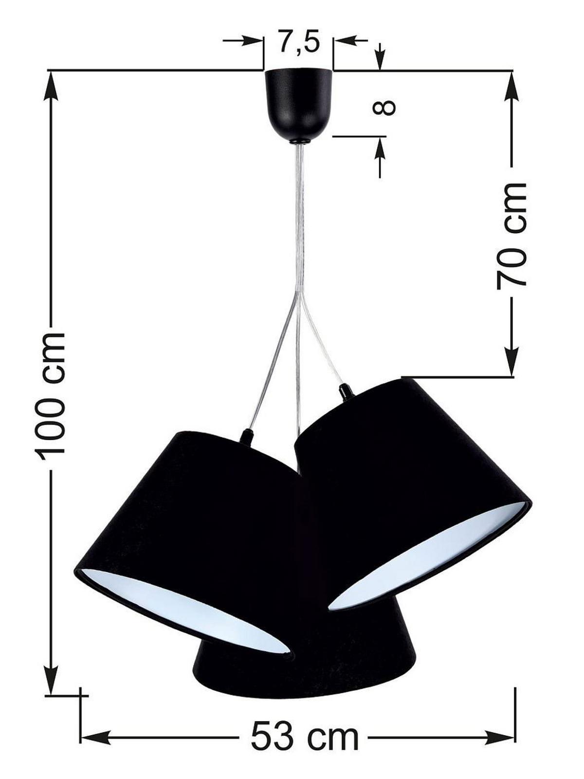 HÄNGELEUCHTE Schwarz 26/19 cm - Weiß, Kunststoff (26/0.8/19cm) - ONZENO
