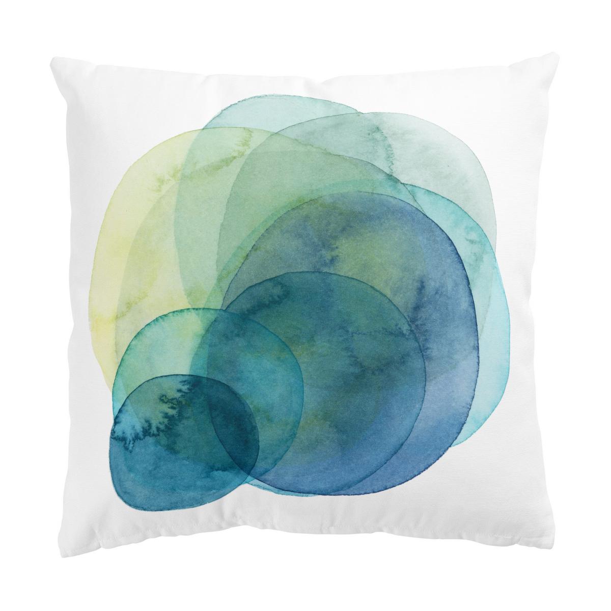 DEKOKISSEN 2er-Set Urknall - blau grün Duo 40/40 cm - Pastellblau, Textil (40/40cm) - Bilderwelten