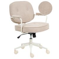 SCHREIBTISCHSTUHL Bouclé Hellbeige Paramus - Beige, Kunststoff (60/81/65cm) - Beliani