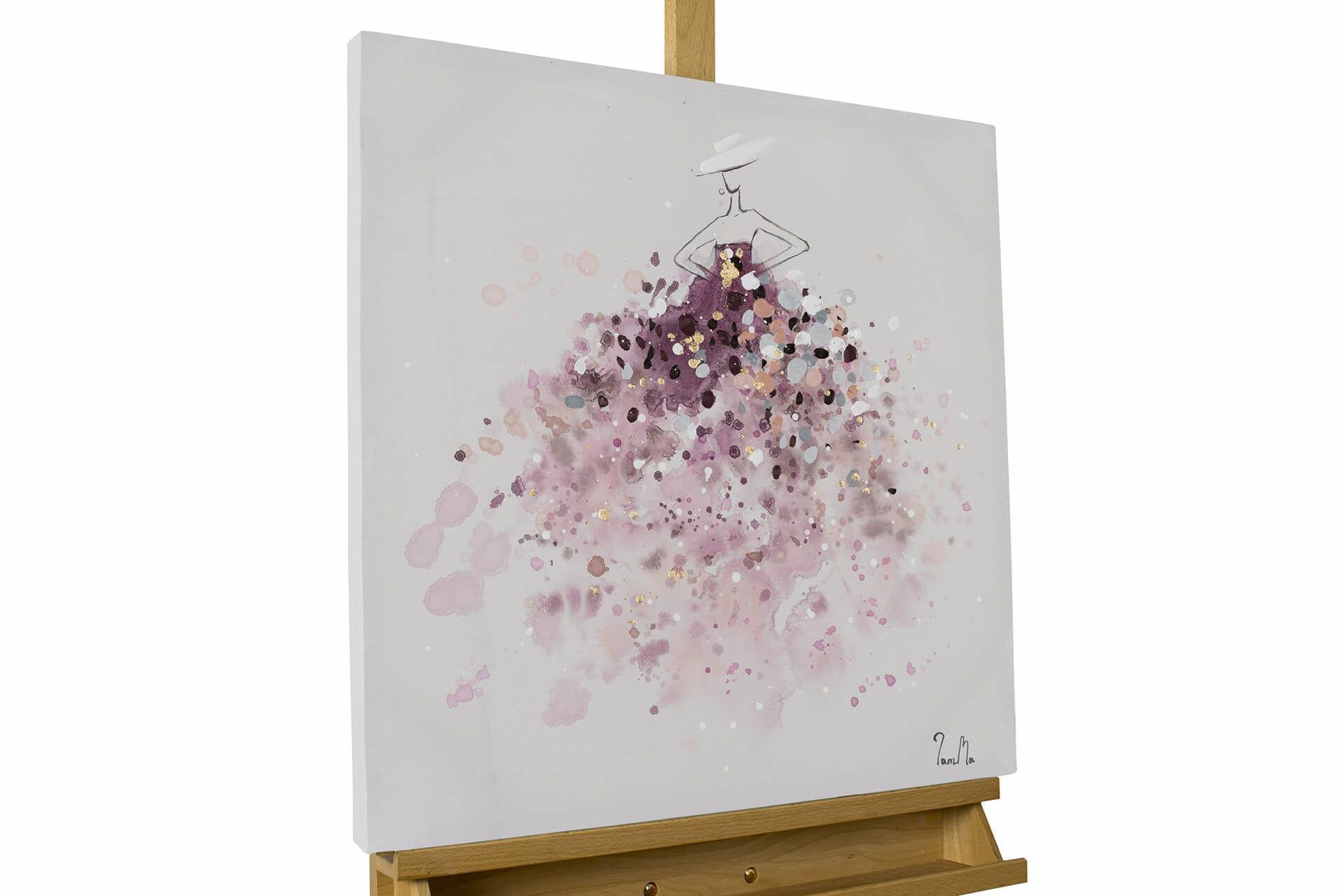 ACRYLBILD HANDGEMALT 60/60 cm - Pink, Holz/Textil (60/60cm) - KUNSTLOFT