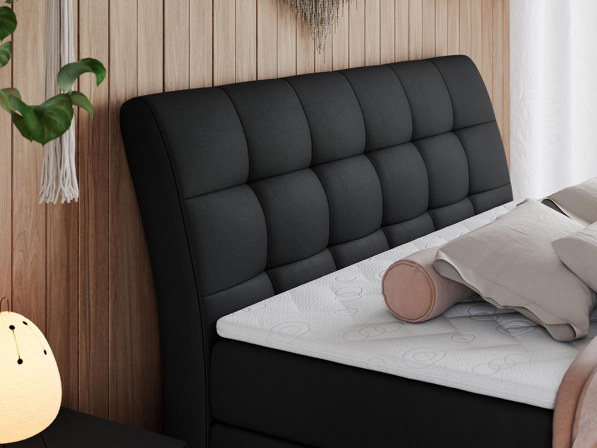 BOXSPRINGBETT GOLD-10 KING 160/200 Schwarz Kunstleder - H4 - Schwarz, Holz/Textil (160/200cm) - MKS