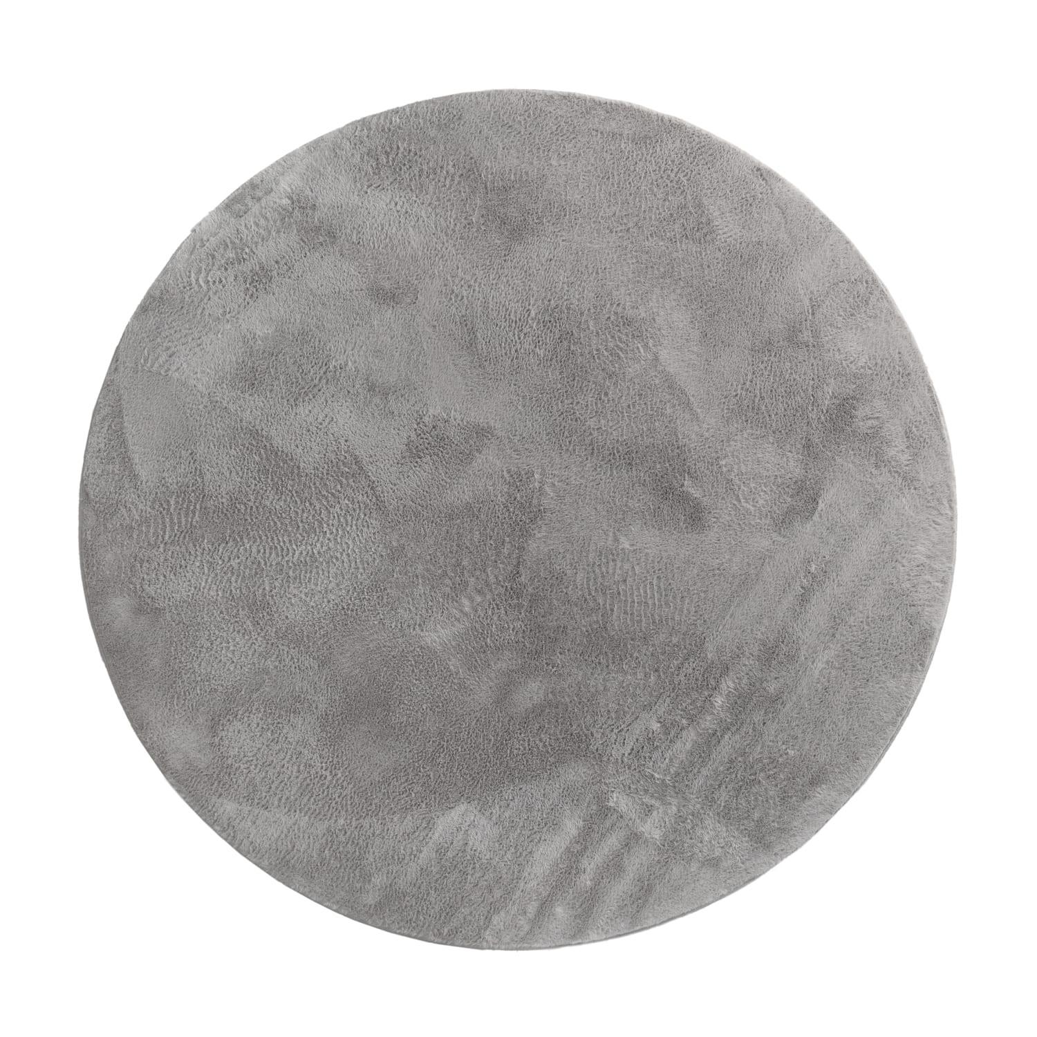 KURZFLORTEPPICH, einfarbig, aus Polyester, Anthrazit, Ø 160 cm - Anthrazit, Textil (160/160cm) - KADIMA DESIGN