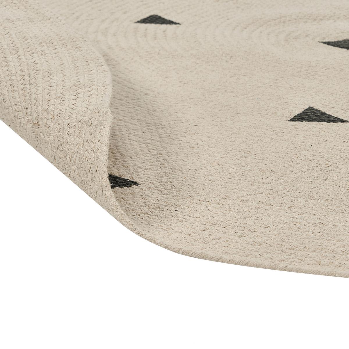 KURZFLOR-TEPPICH Beige 140 cm Durg - Beige/Schwarz, Textil (140/140cm) - Beliani
