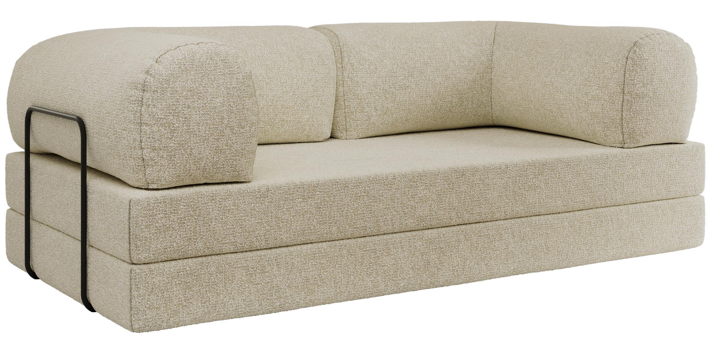3-SITZER SOFA ORSETTO - Creme Stukture - Creme/Schwarz, Textil/Metall (200/70/100cm) - MKS