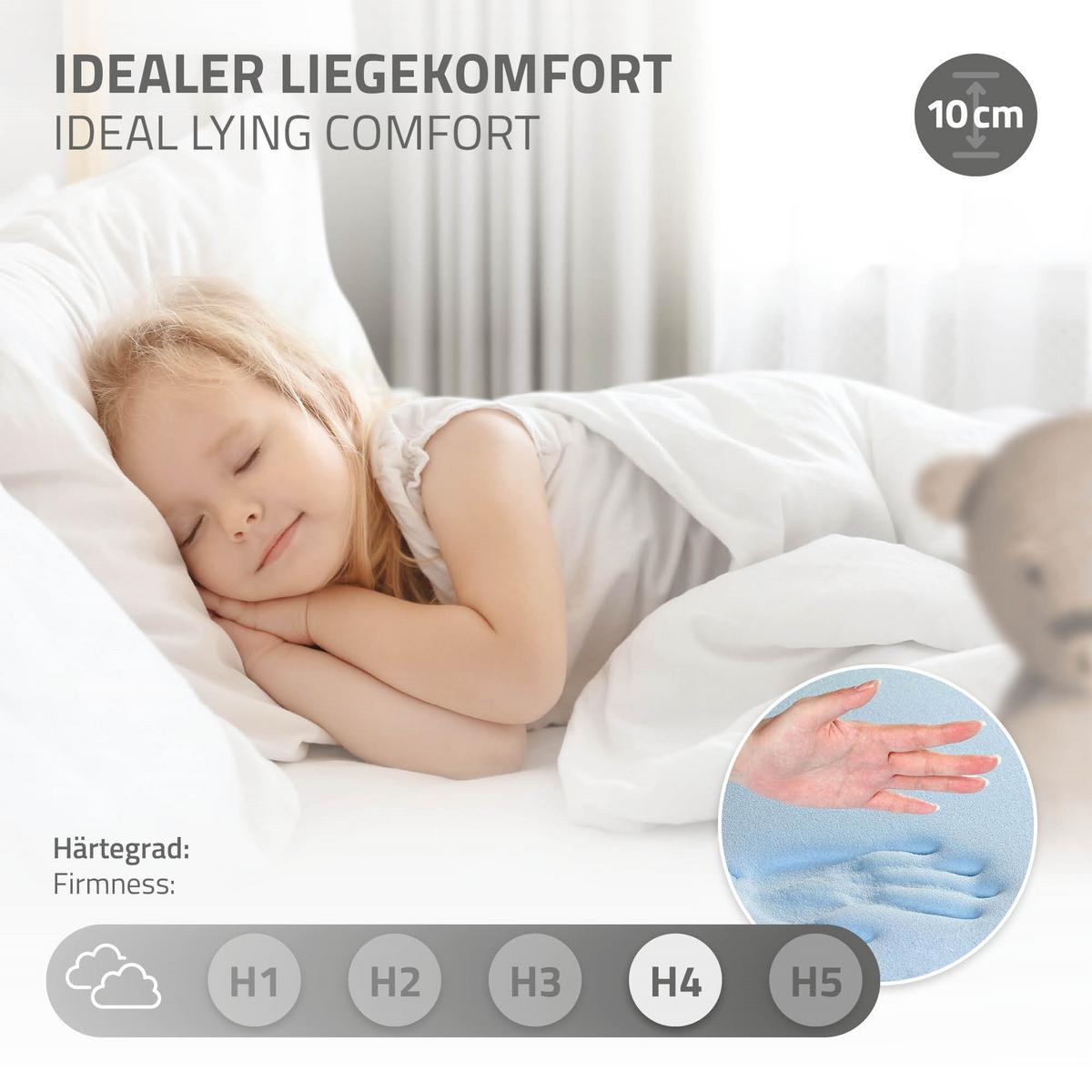 KINDERBETT mit Dach und Matratze 90x200 cm Natur - Naturfarben, Holz (90/200cm) - ML-DESIGN