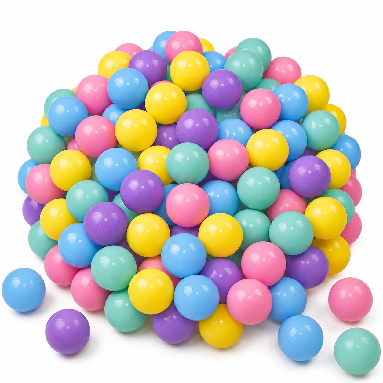 BÄLLEBAD-BÄLLE 50 Stück, Macaron, 5.5cm - Multicolor, Kunststoff (5.5/5.5/5.5cm) - Littletom