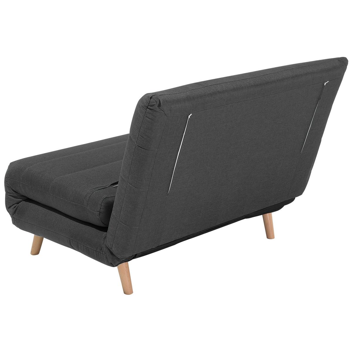 1-SITZER-SCHLAFSOFA Polyester Grau Setten - Dunkelgrau, Textil (104/82/190cm) - Beliani