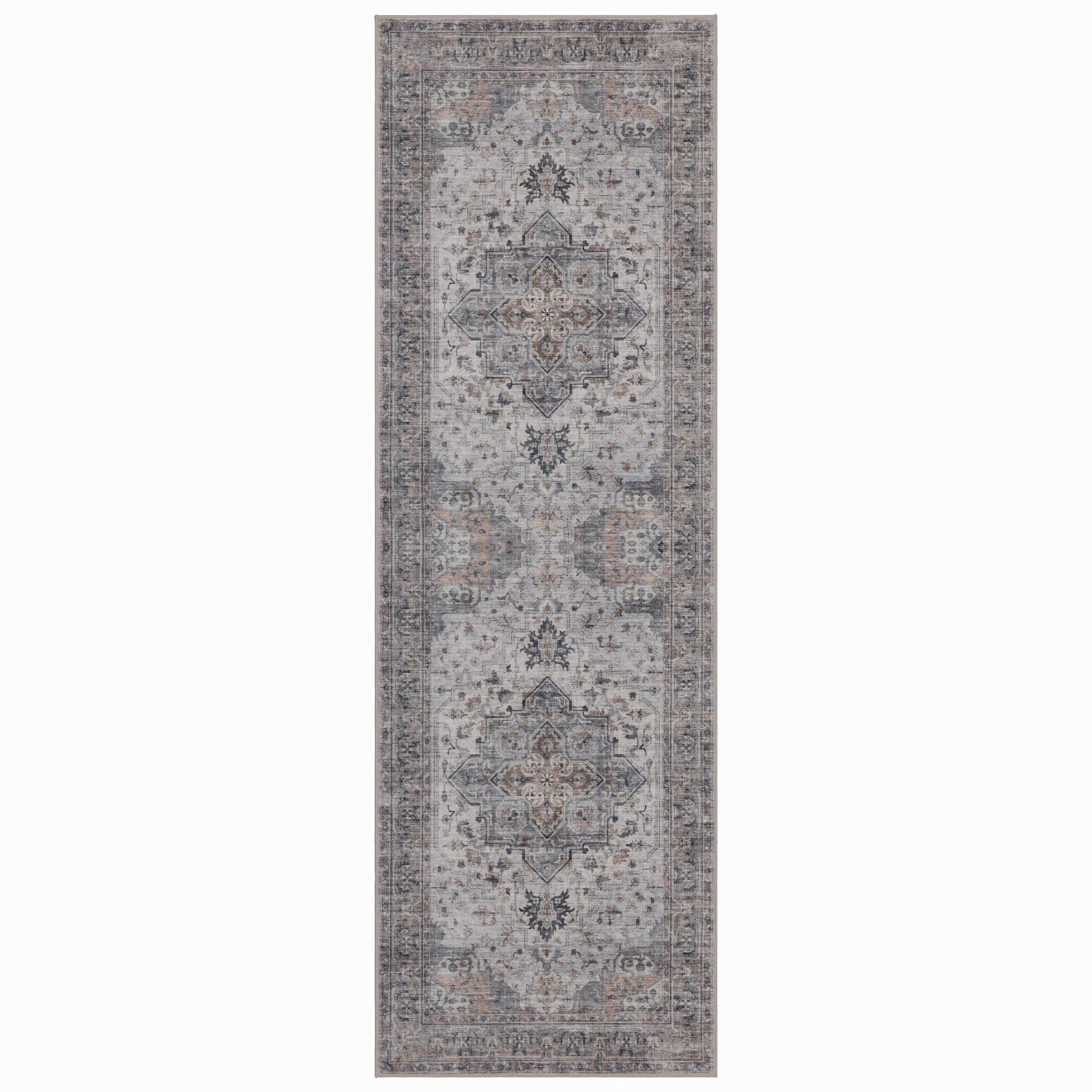 LÄUFER waschbar, mit Medaillon, VERNANTE in Beige-Grau, 80 x 150 cm - Beige, Textil (80/150cm) - KADIMA DESIGN