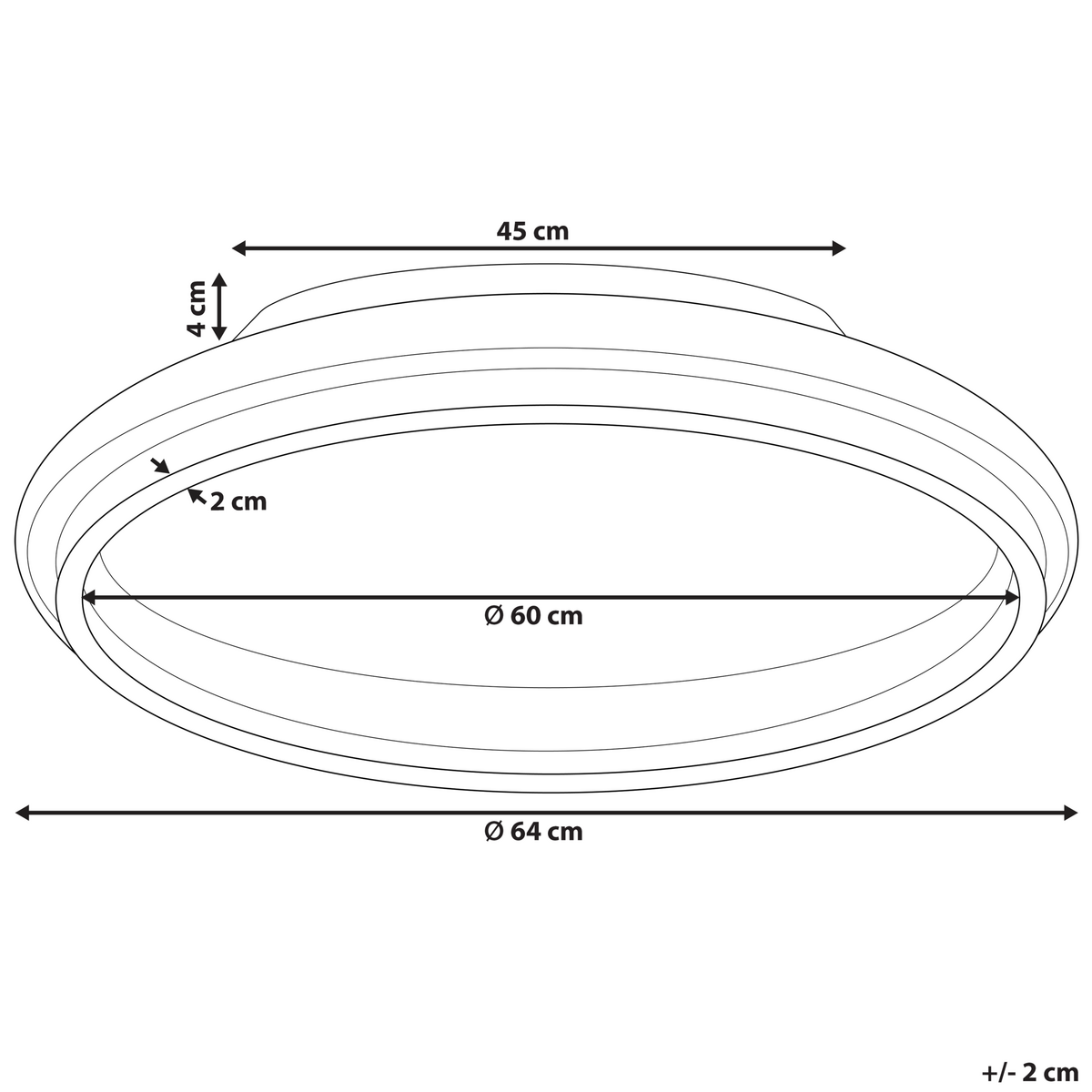 DECKENLEUCHTE Taping 64/64/7 cm - Goldfarben, Metall (64/64/7cm) - Beliani