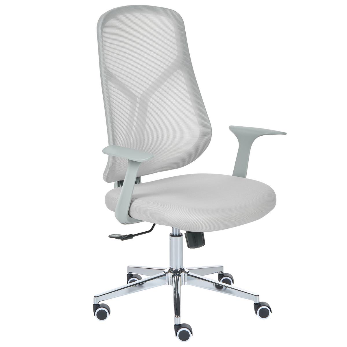 BÜROSTUHL Hellgrau Nuviner - Grau, Textil (60/109/60cm) - Beliani