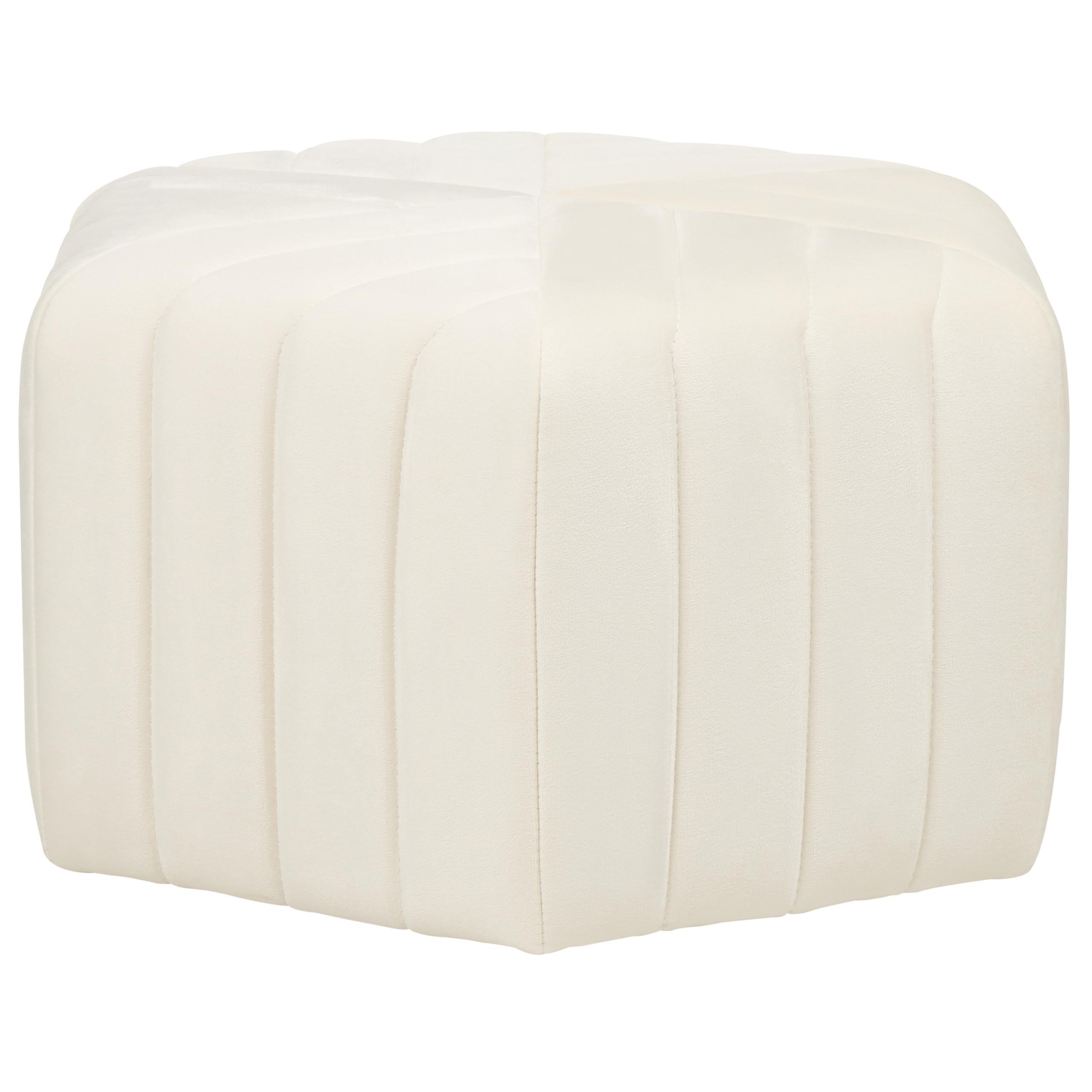 POUF Murietta 53/53/29 cm - Weiß, Textil (53/29/53cm) - Beliani