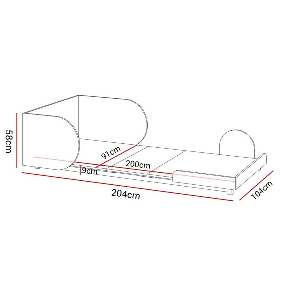 KINDERBETT BLOOM 90x160-200 cm - Kaschmir, Holzwerkstoff (204/58/106cm) - Lookway