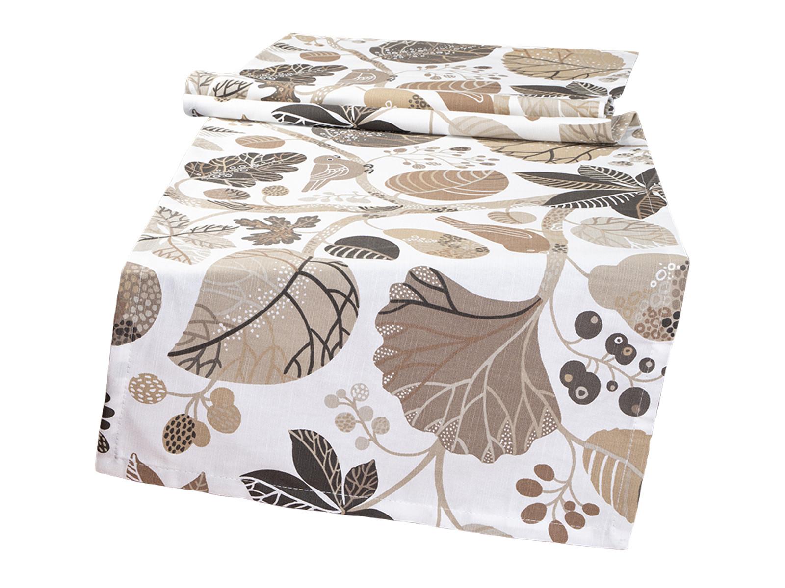 TISCHLÄUFER Zauberwald elfenbein-taupe Baumwolle 150/40 cm - Taupe/Ecru, Textil (40/150cm) - beties Heimtextil