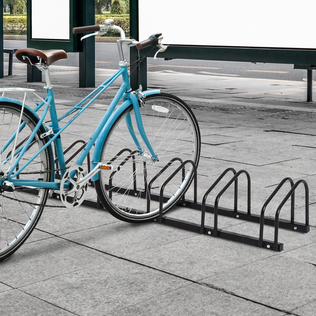FAHRRADSTÄNDER Aufstellständer Radständer Mehrfach Bike bis 6 Fahrräder Stahl - Schwarz, Metall (33/27/179cm) - HOMCOM