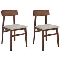 ESSZIMMERSTUHL 2er-Set Braun Stacy - Taupe/Braun, Holz (41/75/46cm) - Beliani