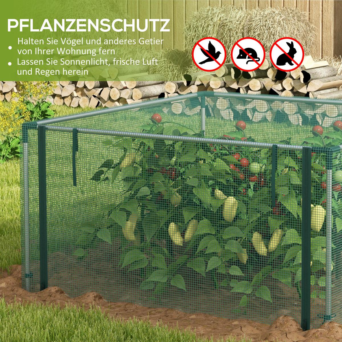 PFLANZENSCHUTZZELT mit Reißverschlusstür, für Garten, Balkon, Stahl, Grün - Grün, Metall (125/62.5/125cm) - Outsunny
