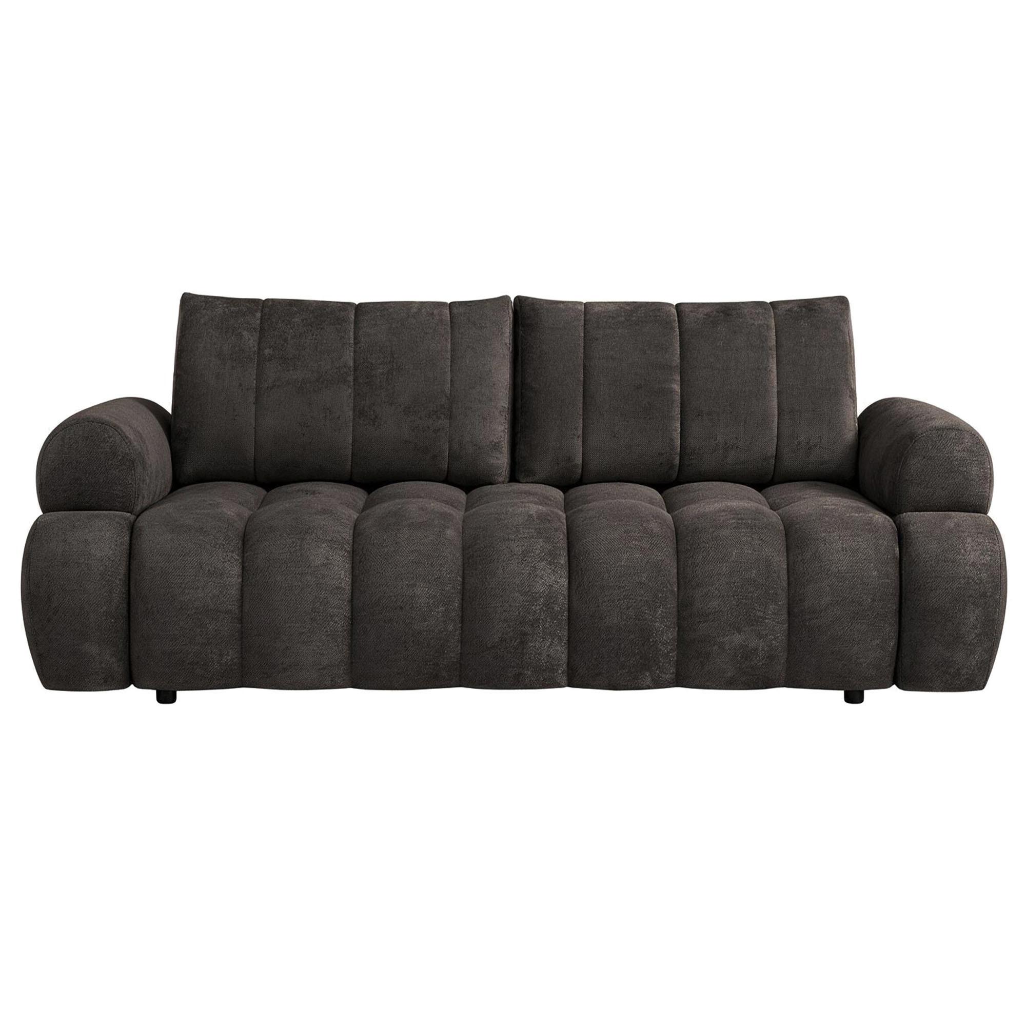 SCHLAFSOFA Mavi 3-Sitzer mit Schlaffunktion, Bettsofa Schlafcouch 195x145 cm, Braun - Braun, Textil (255/100/110cm) - Beautysofa