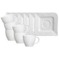 KAFFEETASSEN MIT UNTERTASSEN Melodie weiß 190 ml 6er Set - Weiß, Keramik (14/10/14cm) - Ritzenhoff Breker