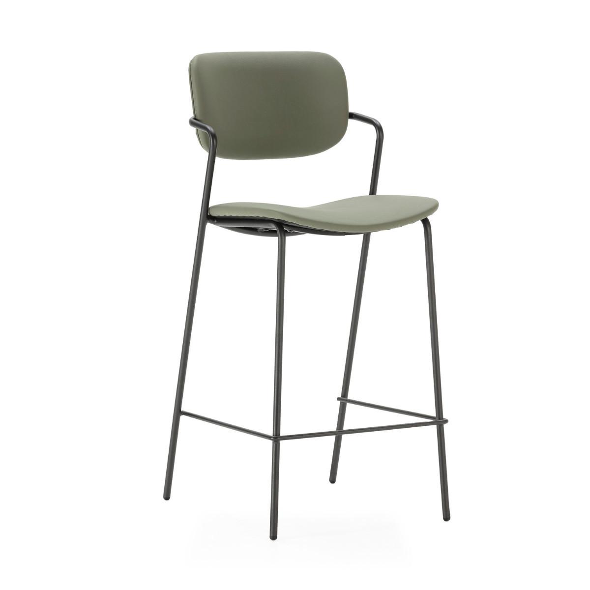 HOCKERN (Set aus 2) mit schwarzen metallbeinen - maika 44/51/66 cm - Grün, Kunststoff (51/66/44cm) - Calicosy