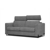 SOFA MEZO 3-Sitzer mit Schlaffunktion, grau - Schwarz/Grau, Holz/Textil (232/90/107cm) - Wozimo