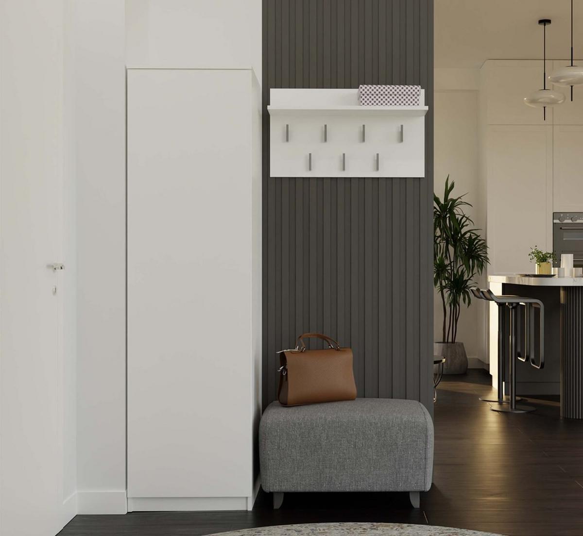 KLEIDERSCHRANK Weiß 50/180/50 - Weiß, Holzwerkstoff (50/180/50cm) - RAUMHIRSCH FURNITURE