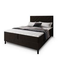 BOXBETT ROKIS 180x200 cm mit Matratze und Topper - Braun - Braun, Holz (180/200cm) - MASSENO