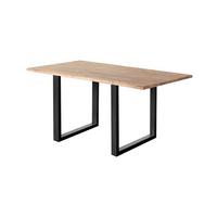 ESSTISCH LORE Holz Akazie - Zwetschgeholzfarben/Schwarz, Holz/Metall (90/140/77cm) - KAWOLA