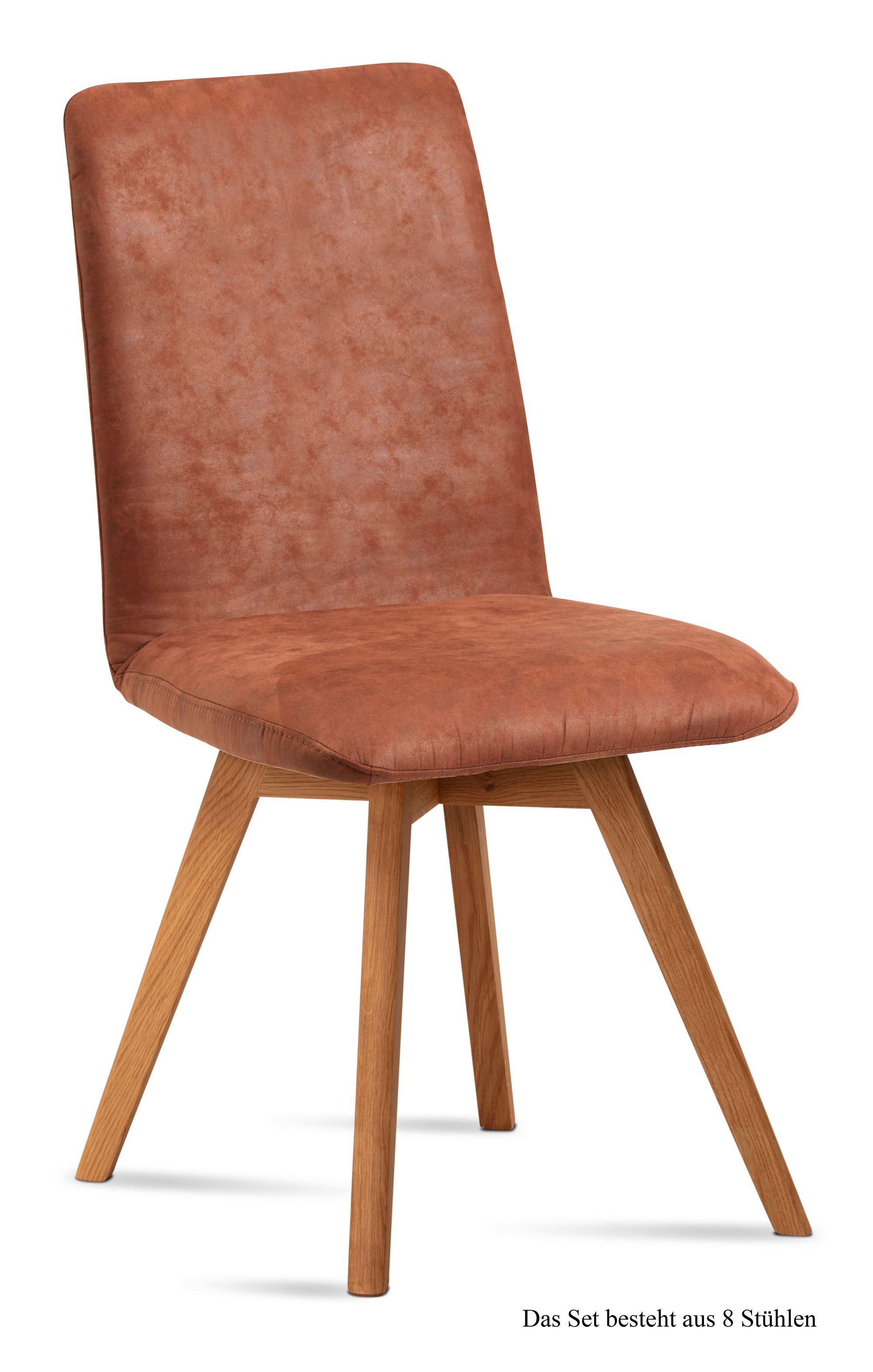 ESSZIMMERSTUHL (8er-Set) Dilga 47x92x60 Schwarz/Cognac - Cognac/Eichefarben, Kunststoff (60/92/47cm) - 58aufmkessel