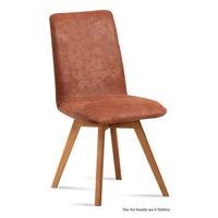 ESSZIMMERSTUHL (8er-Set) Dilga 47x92x60 Schwarz/Cognac - Cognac/Eichefarben, Kunststoff (60/92/47cm) - 58aufmkessel