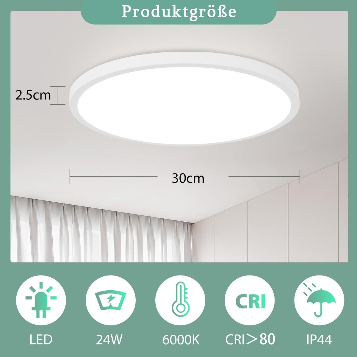 LED-DECKENLEUCHTE Hammer 30 cm - Weiß, Kunststoff (30/30/2.5cm) - Nettlife