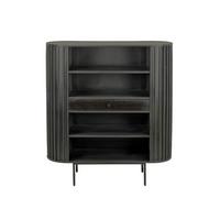 BÜCHERREGAL MELA, Mango Massivholz, mit Stauraum, Schwarz, 105 x 40 x 122 cm - Schwarz, Holz/Metall (105/122/40cm) - KADIMA DESIGN