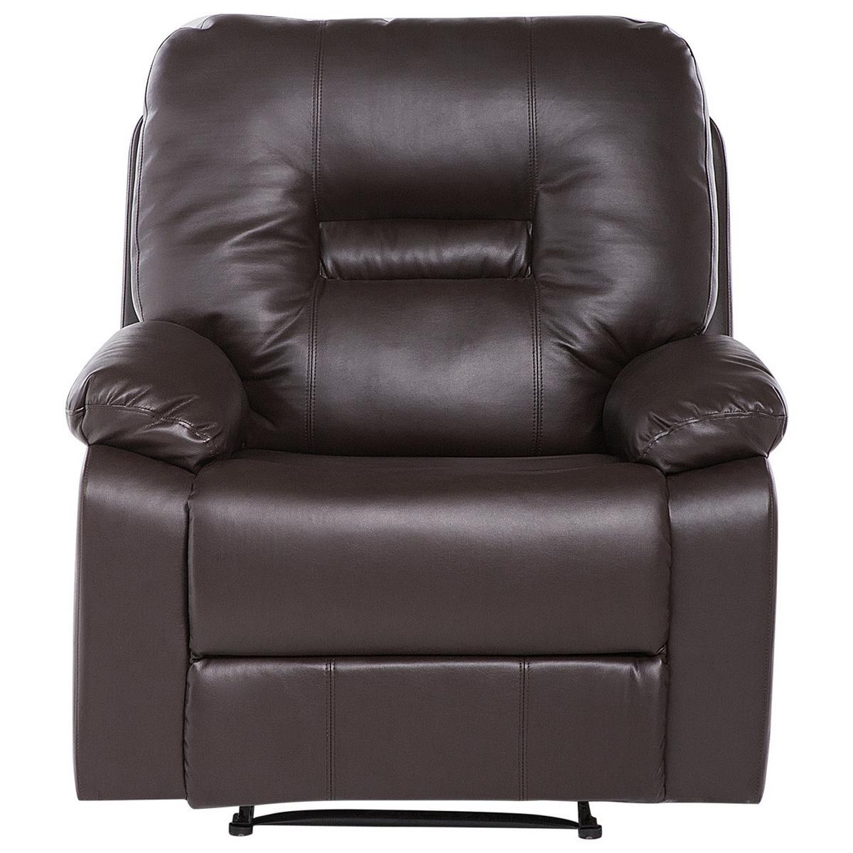SESSEL Kunstleder braun verstellbar Bergen - Braun, Kunststoff (85/101/74cm) - Beliani