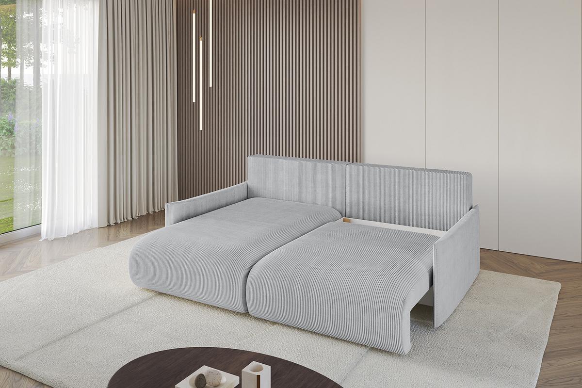ECKSOFA Ottomane links ONESK-L -v1 216x177x72 Grau Cord - Grau, Holzwerkstoff/Kunststoff (216/177cm) - ALTDECOR