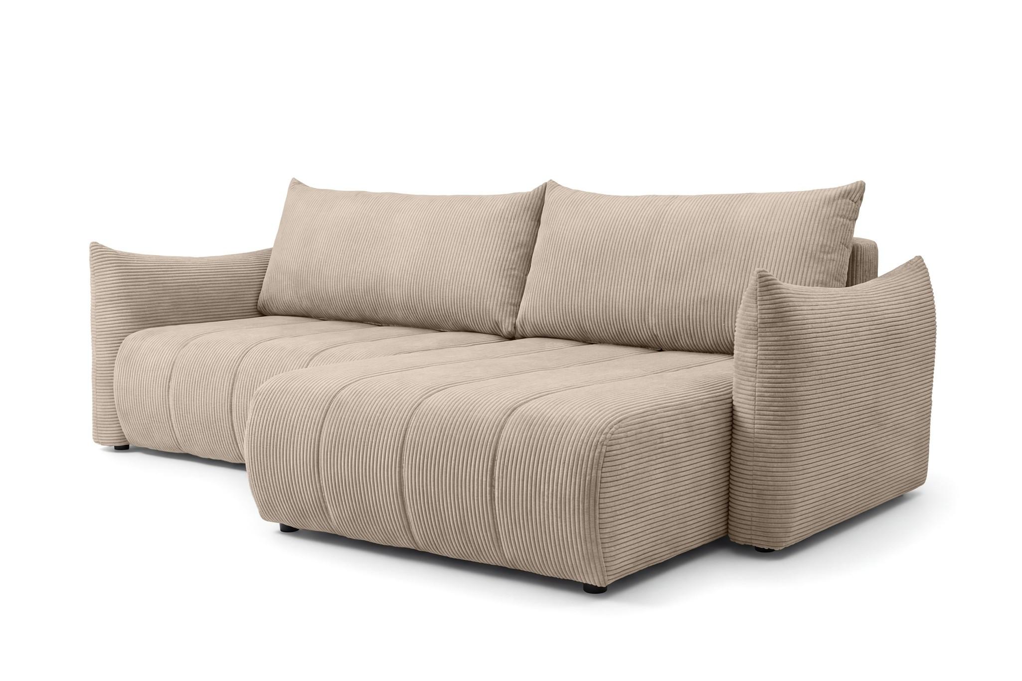 ECKSOFA Ontario Mit Schlaffunktion - Beige, Holzwerkstoff/Textil (260/154cm) - Fun Möbel